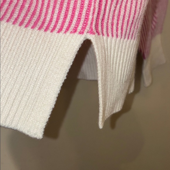 Chic Pink and White Striped Crew Neck Sweater - Picture 8 of 9